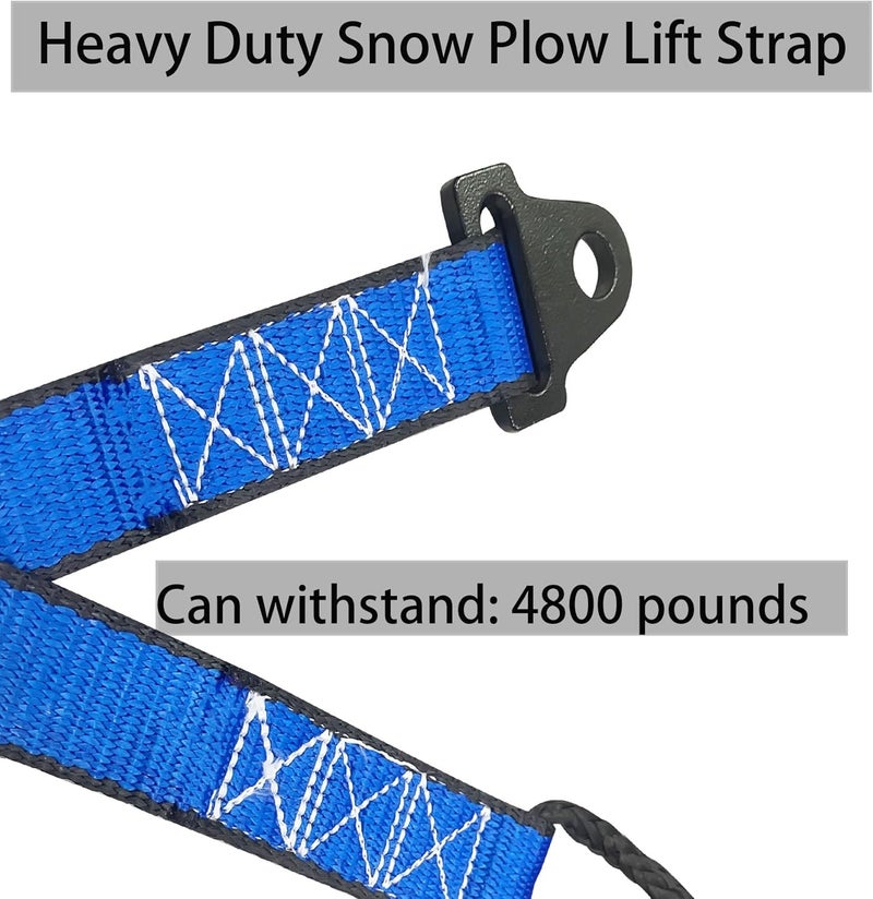 SUONE Plow Strap for ATV UTV Winch 64 Inch,4800lb High Tensile Strength，Heavy Duty Snow Plow Lift Strap for Standard or Wide Winches - Image 3